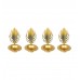 Green & Gold Peacock Urli With Tealight Holder Set of 5
